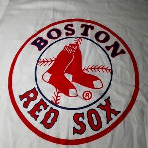 Vintage BOSTON RED SOX Boys 14/16 White T-shirt FOTL Heavy Cotton 1990s EUC
